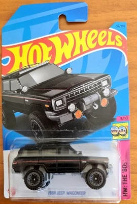 Hot Wheels 2022 1988 Jeep Wagoneer Black HW: The '80s 5/10 52/250 New Card - Image 1 of 4