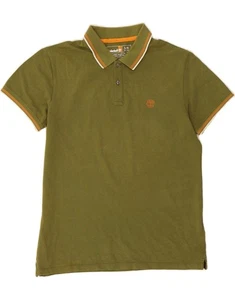 TIMBERLAND Mens Slim Fit Polo Shirt Large Green Cotton WZ03 - Picture 1 of 4