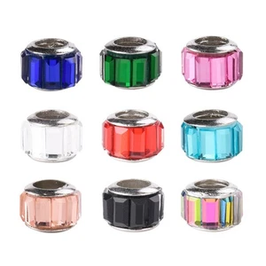 Lote de 50 cuentas de metal sueltas de diamantes de imitación pavimentados tubo cilíndrico 9x7 mm hágalo usted mismo - Imagen 1 de 15