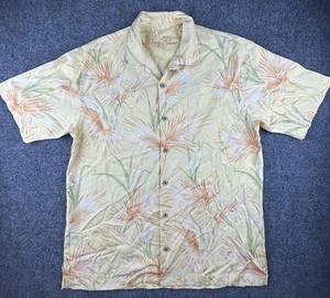 Tommy Bahama Hemd Herren Medium Gelb Blumen Hawaii Kurzarm Seide (g) - Bild 1 von 11