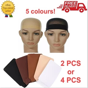 2/1 x Wig Cap Black Breathable Stocking Nylon Stretch Hair Liner Hijab Unisex \ - Picture 1 of 14