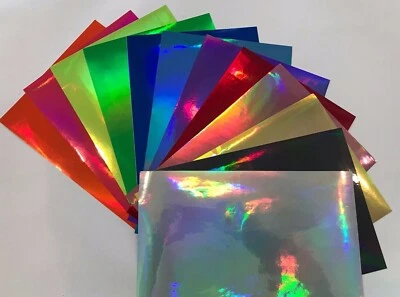 Holographic Rainbow Sign Vinyl, Pick Color + Size, Fantasy Shimmer Neo Oil Slick - Image 1 of 4