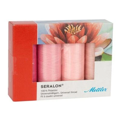 Mettler Garnset Seralon No.100 pink 4x 200m Allesnäher Nähgarn Nähfaden reißfest - Bild 1 von 2