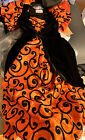 Girls Witch Costume Size 10 *Heavy 100% Polyester With Hat And Built-In Hoop*