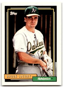 1992 Topps #606 Brook Jacoby NM-MT Athletics ID:43510