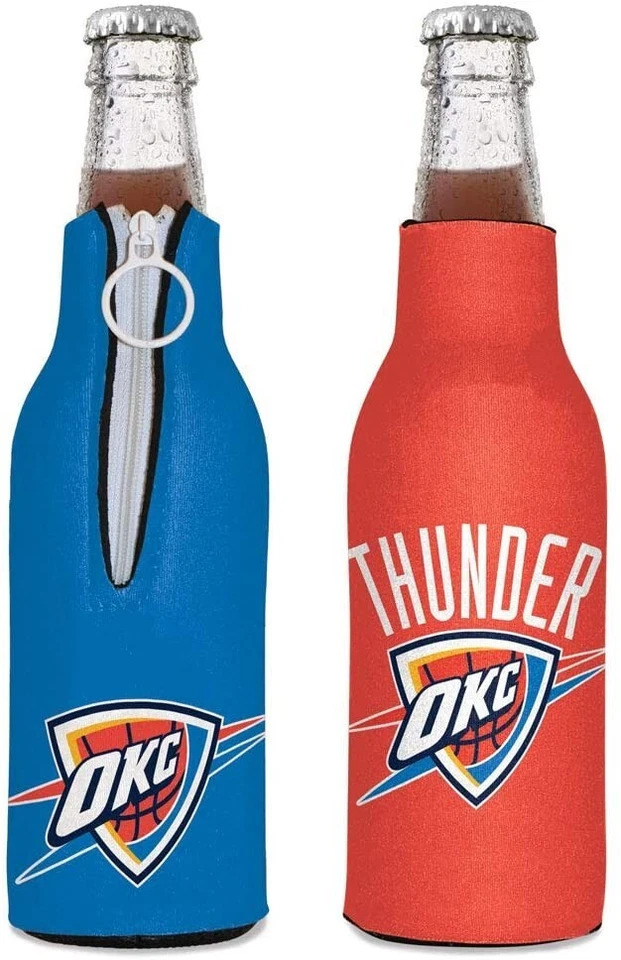 Cooler de garrafa Oklahoma City Thunder NBA design bilateral com zíper - Imagem 1 de 1