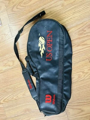 RARO Bolso de Viaje Raqueta de Tenis Abierto Wilson Cuero Totalmente Bordado US Open Foto 1 de 3