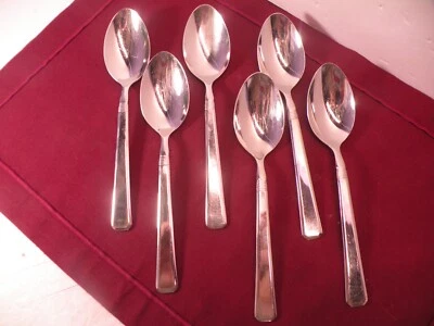 6 Place Oval Soup Spoons J.A. Henckels METRONA 18/10 Stainless Vietnam 7 3/8" B - Image 1 of 4