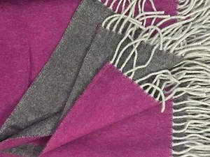 Wollplaid doppelseitig mit Kaschmir Anteil, Sofadecke Decke 130x175cm 100% Wolle - Bild 1 von 2