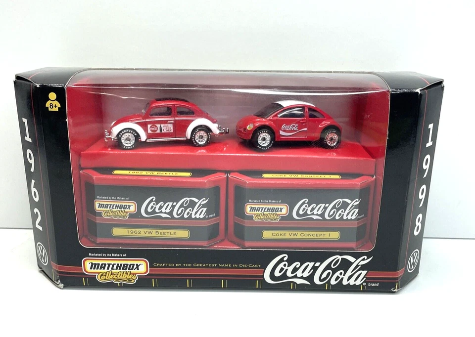 Matchbox Collectibles Coca Cola VW Volkswagen Beetle Bug 2 Car Set 1/64 Target - Image 1 of 4