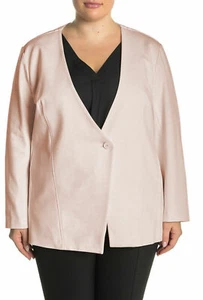 Amanda & Chelsea Womens One Button Knit Ponte Jacket 1X Blush - NWT $180 - Picture 1 of 3