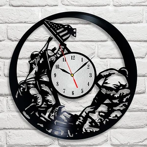 Raising The Flag On Iwo Jima design vinyl record clock home decor art gift club - Picture 1 of 1