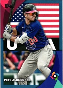 2023 Topps Baseball Series 2 World Baseball Classic Insert BLUE Pete Alonso -USA
