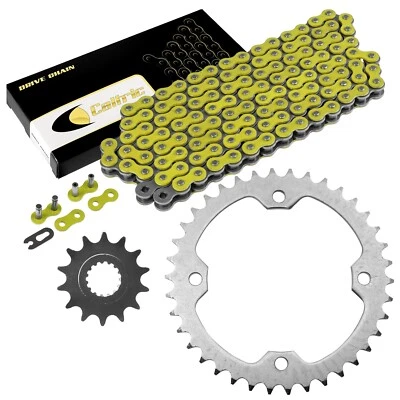 Kit de cadena de transmisión y piñones Celox para Yamaha Raptor 700 YFM700R 2006-2016 amarillo Foto 1 de 4