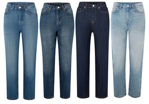 Ladies Relaxed Fit 100% Cotton Boyfriend Jeans - Picture 1 of 21