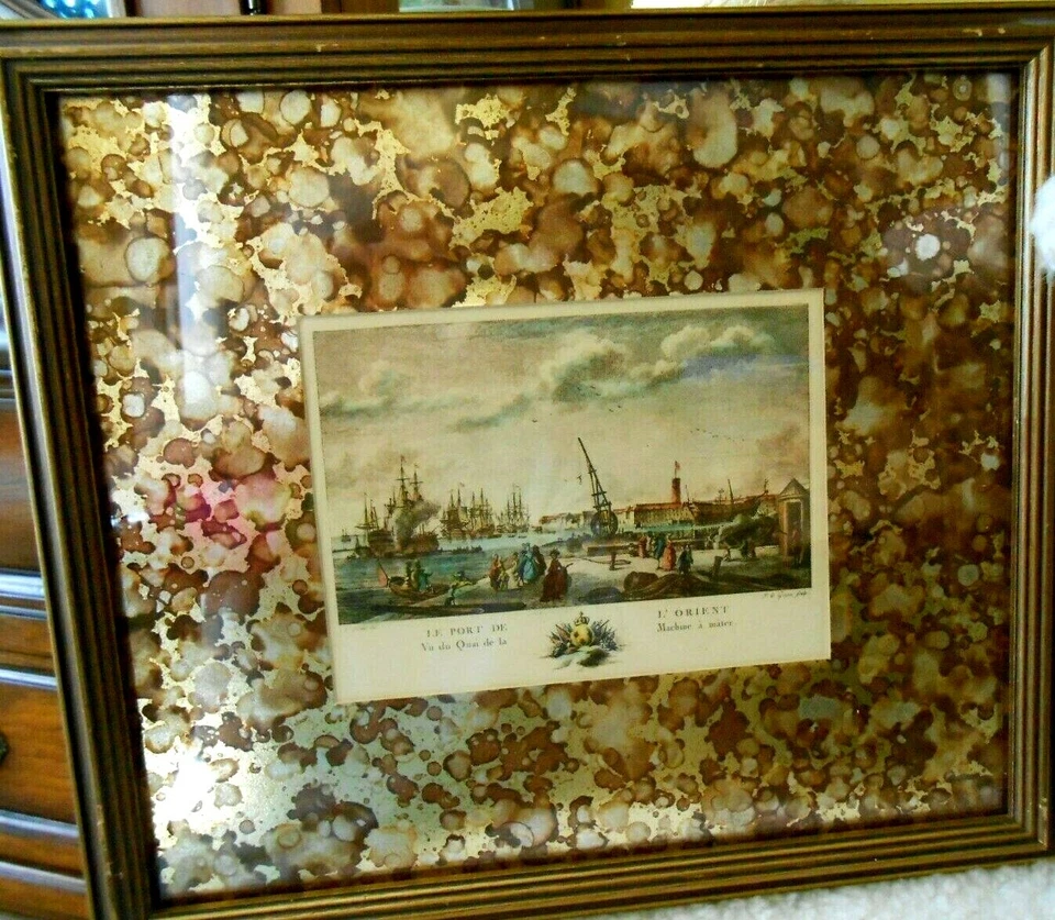 Réduit Ports Le Gouaz Grabado Enmarcado Muelle L'Orient 1776 Nicolas Ozanne Foto 1 de 4