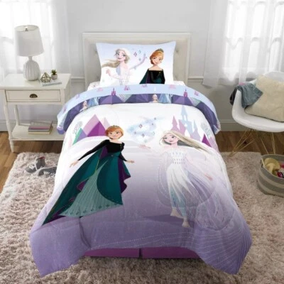 Disney Frozen Microfiber Twin Reversible Kids Comforter 89 x 64" - Image 1 of 4
