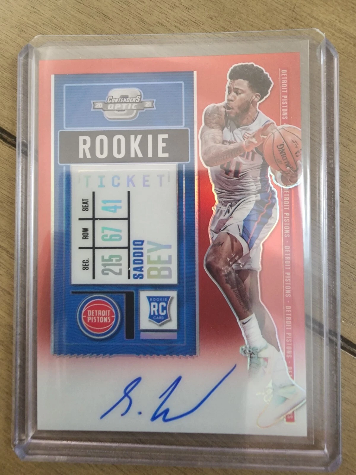 Saddiq Bey 2020-21 Contenders Optic Rookie Ticket RC Auto Red Prizm /149