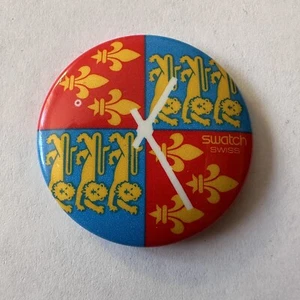 Rare Vintage Swatch Swiss Watch Button Pin Pinback Badge 1986 Lionheart 80s - Bild 1 von 4