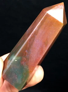 70g natürlicher hübscher blau roter Wasserachat Kristallspitze Heilung Indien ic3698 - Bild 1 von 12