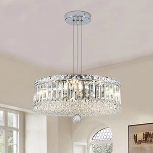 Crystal Chandeliers,15 Inch Round Luxury Pendant Chandeliers,LED Ceiling Lamp - Picture 1 of 7