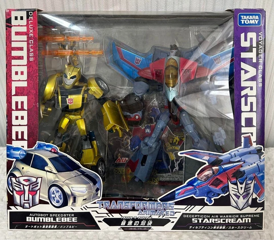 Transformers Animated Set B Bumblebee vs Starscream Action Figure Takara Tomy - Image 1 of 4