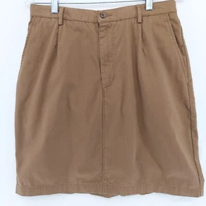 Land's End Size 10P Cotton, Above Knee, Belt Loops, Pockets, Brown, A-line, Zip - Picture 1 of 14