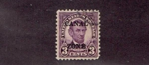 1927-31 CANAL ZONE Overprint 3c Vio LINCOLN Sc#102 Used - Picture 1 of 1