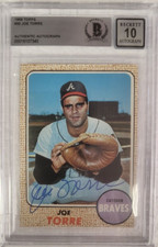 1968 JOE TORRE ATLANTA BRAVES SIGNED AUTOGRAPHED #30 CARD BECKETT 10 AUTO