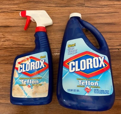 NUEVO LOTE DE 2 limpiadores de baño Clorox con protector de superficie de teflón descontinuados  Foto 1 de 4