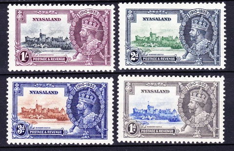 Nyasaland-1935 KGV Silver Jubilee Set. Fresh MH Cover