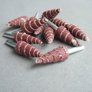 12pcs 5/8" Cone Deburring Flap Sanding Polishing Wheel 1/4" Shank Rotary Tools - Picture 1 of 4