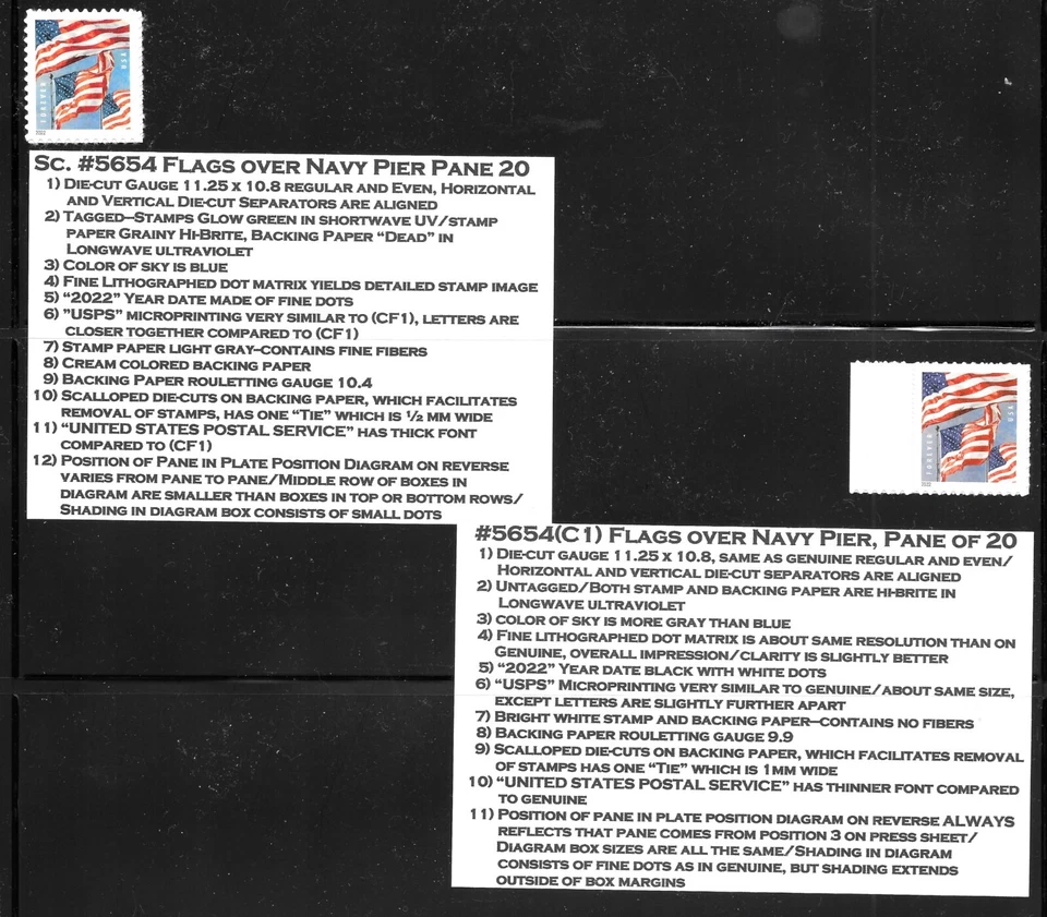 Scott #5654(CF1)-- 2022 (58c) 3 Flags CF & Genuine and Descriptive Tabs! - Image 1 of 1