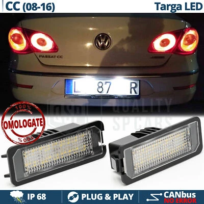 Luci TARGA FULL LED per VW Passat CC PLACCHETTE  18 LED POTENTI CANBUS 6.500K - Immagine 1 di 4