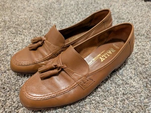 Zapatos Mocasines Vintage BALLY Suiza Berkeley Cuero Marrón Caramelo Para Hombre 8 W - Imagen 1 de 6