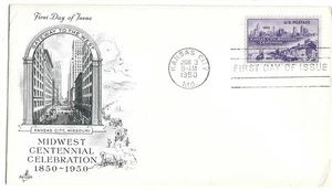 1950 FDC, KANSAS CITY CENTENARY, ART CRAFT - Picture 1 of 1