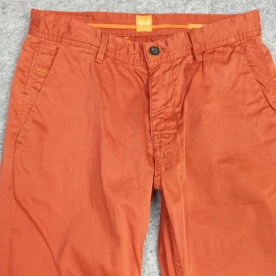 HUGO BOSS Hombre Pantalones Chinos W30 L34 ( Label: W31) Naranja Schino-Slim1-D - Imagen 1 de 4