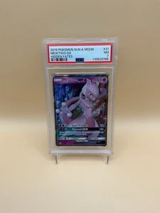 2019 POKEMON SUN & MOON HIDDEN FATES #31 MEWTWO GX PSA 7 - Picture 1 of 2