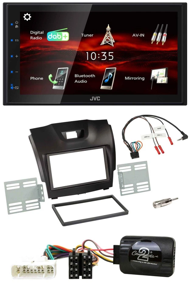 JVC USB Bluetooth Lenkrad DAB 2DIN Autoradio für Isuzu D-Max ab 12 dunkelgrau - Bild 1 von 4