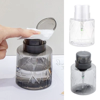 Nail Polish Remover Bottle Empty Refillable Press Pump Dispenser Reusable 200ml∂ - Image 1 of 4
