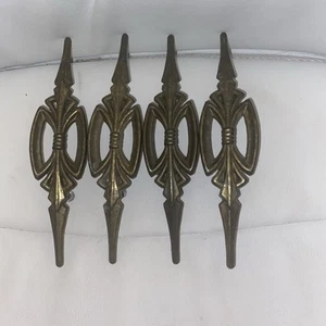 Vintage MCM Messing Schrankgriffe Griffe Menge 4 Kostenloser Versand Selten! - Bild 1 von 20