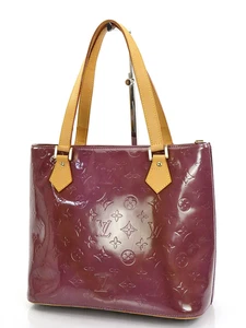 Auténtico Bolso de Mano de Cuero Vernis Púrpura Houston LOUIS VUITTON #61373 - Imagen 1 de 23