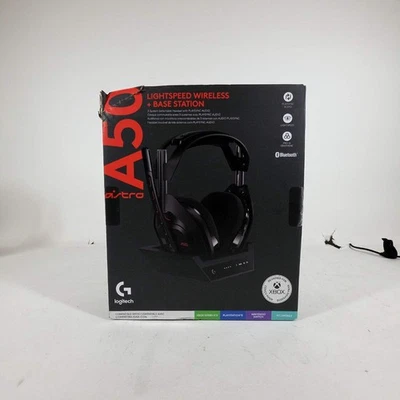 New Logitech A50 Lightspeed + Base Station Black 939-002217 Xbox, PS5 Broken Box - Image 1 of 4