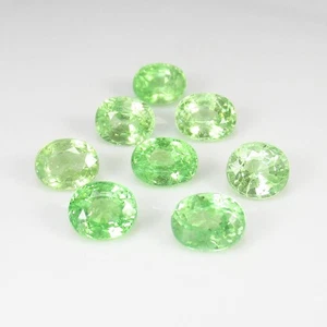 9.58 Ct Natural Good Luster Green Tsavorite Oval Matching Set,Kenya-1366 - Picture 1 of 3
