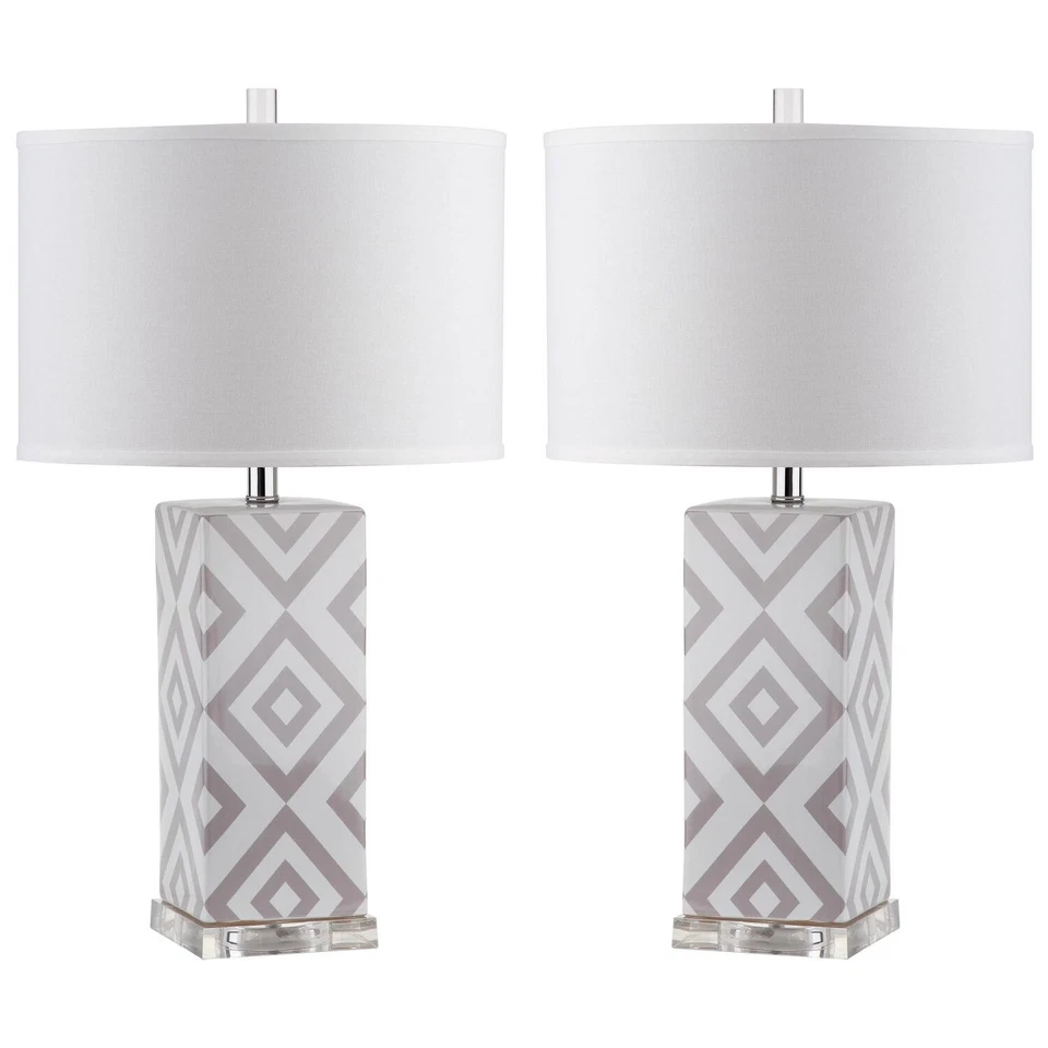 Safavieh Diamonds 27-Inch H Table Lamp - Set of 2 Clear/Grey/White Foto 1 de 1