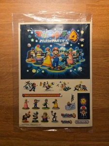Foglio Adesivo Vintage Nintendo Mario Party 4 COMPLETO Raro Promo Gamecube NES GC - Foto 1 di 5