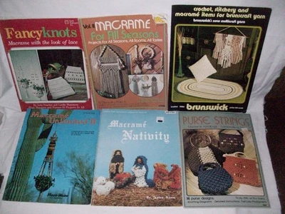 6 VINTAGE MACRAME BOOKS-NATIVITY, PURSES, ALL SEASONS, FANCY KNOTS & UNLIMITED - Image 1 of 3