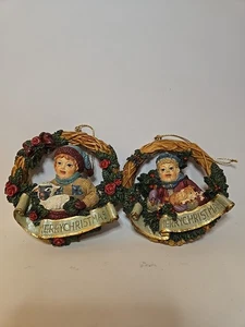 2 Vintage 1980s Ceramic Christmas Ornament - Picture 1 of 2