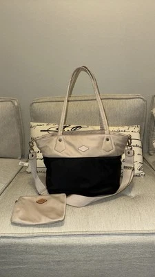 MZ Wallace Beige & Black Shoulder Crossbody Tote Double handle & Strap - Image 1 of 4