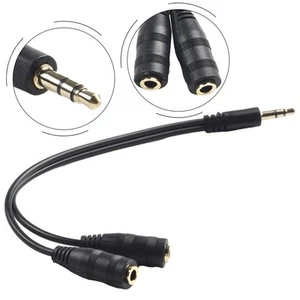 Laptops Audio Spliter Adapter Cable Headphone Cord Mp3 Mp4 Smartphone Brand New - Afbeelding 1 van 18